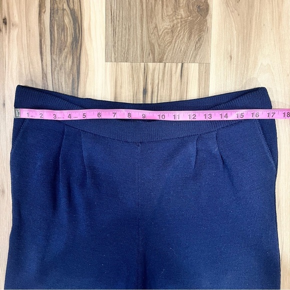 St John Basics Blue Knit Trouser Pants Size 12 - Picture 7 of 11